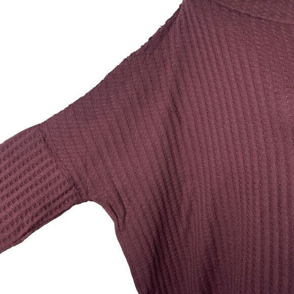 Free People Small Thermal Top Juicy Cowl Neck Split Back Long Sleeve Date Night - Picture 4 of 13